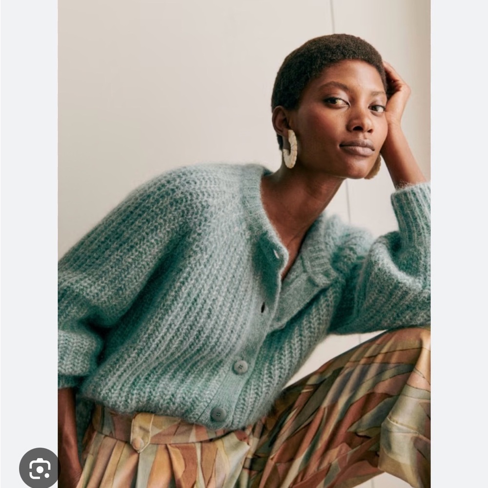 Sezane Emile Cardigan Size M in Sage Green